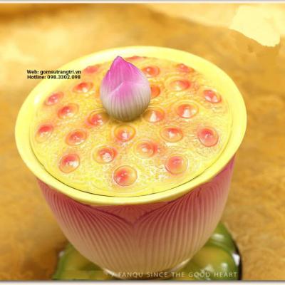 HŨ SỨ HOA SEN CÚNG DƯỜNG BÀY BAN THỜ PHẬT
